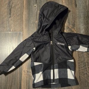 Columbia Black & White Plaid Hooded Jacket